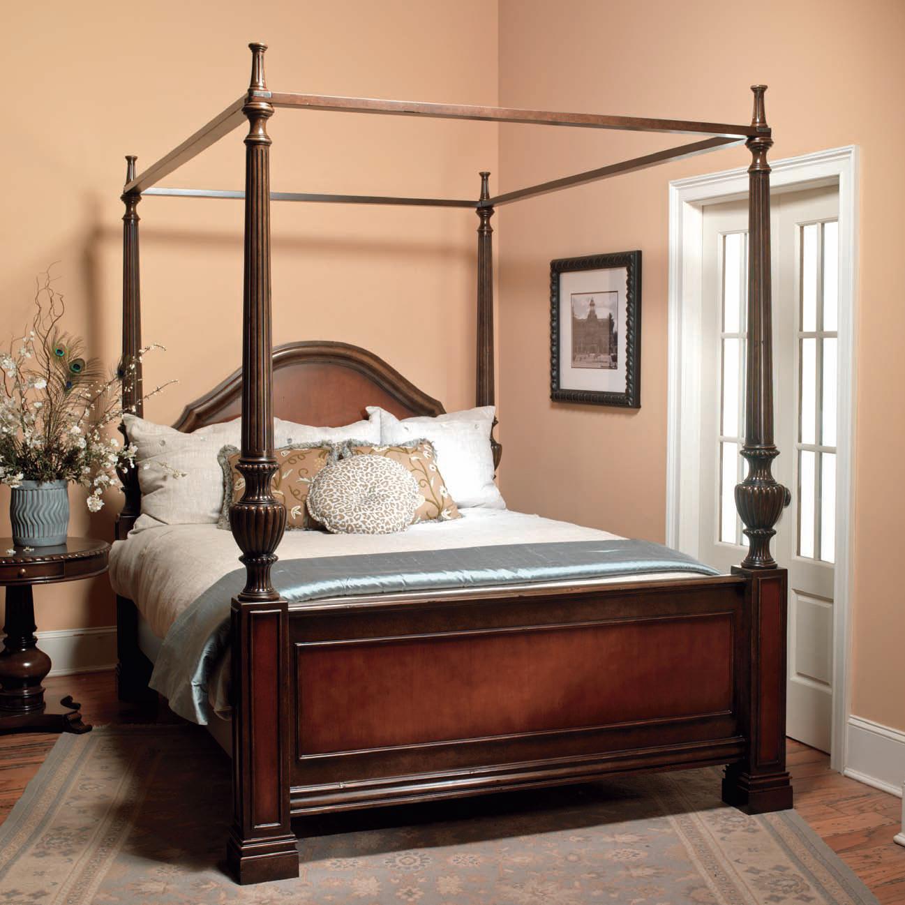 Wood Canopy Bed Full Sold by shop usa.